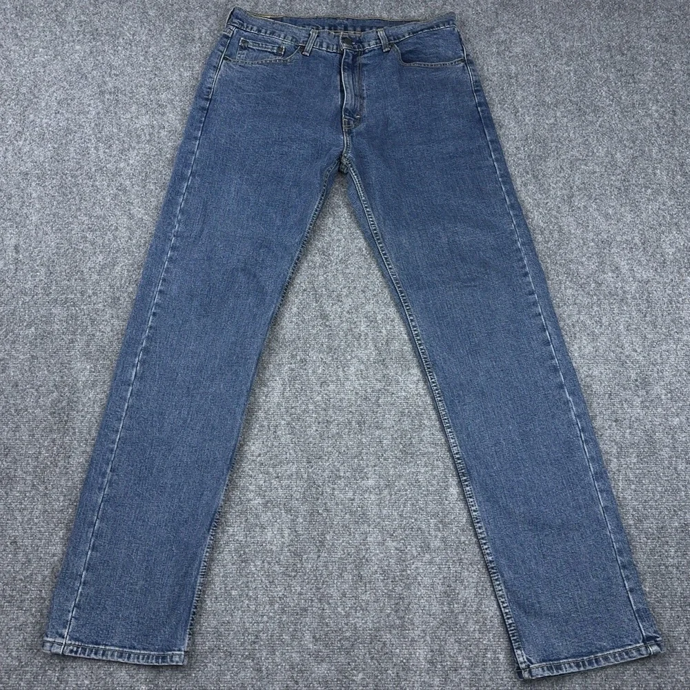 Levi's 505 Jeans Men's 36x36 Straight Leg‎ Medium Wash Stretch Denim Workwear
